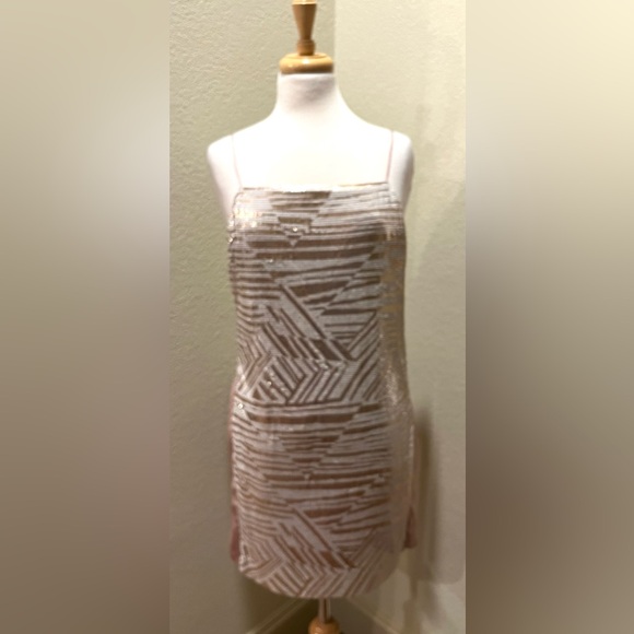 Ramy Brook Women's Rose Gold Tallon Metal Satin Sleeveless Mini Dress  4 S - Picture 5 of 11